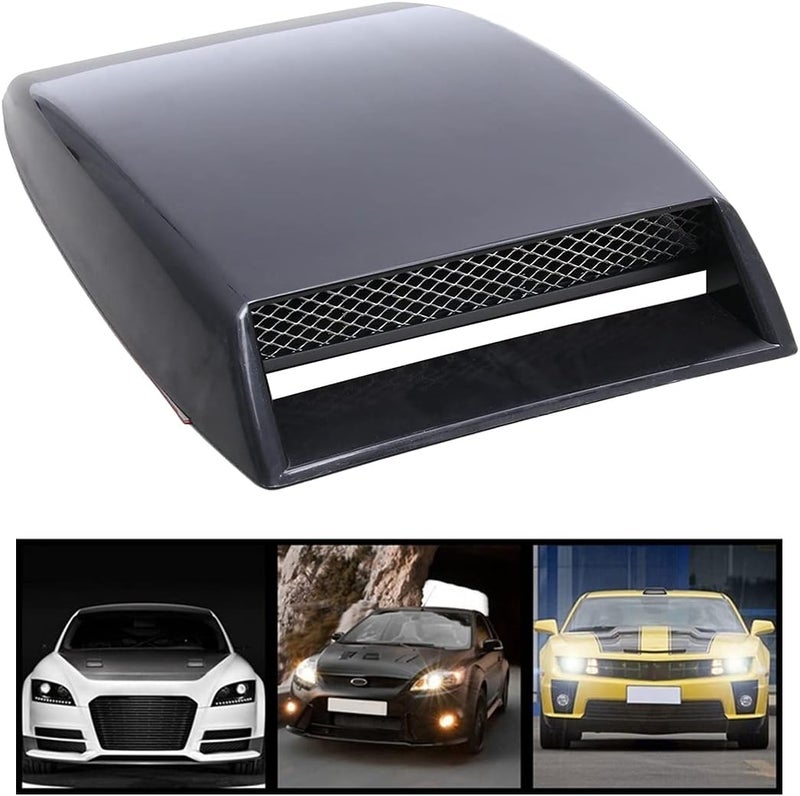 VORCOOL Universal Car Hood Scoop Sport Racing Air Flow Intake Turbo Bonnet Hood Vent Grille Cover (Black) - Image 2